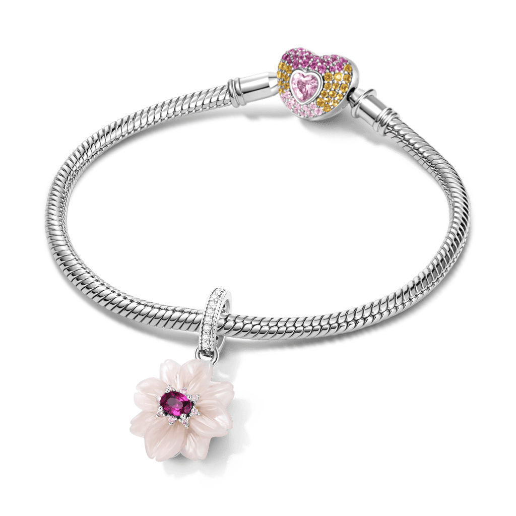 Gnoce Eternal Flower Pendant Dangle Charm_3