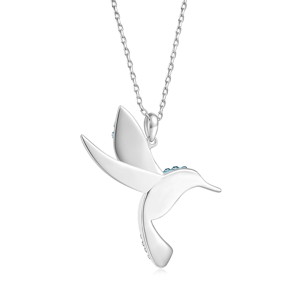 Gnoce Sparkling Hummingbird Pavé Pendant Necklace_2