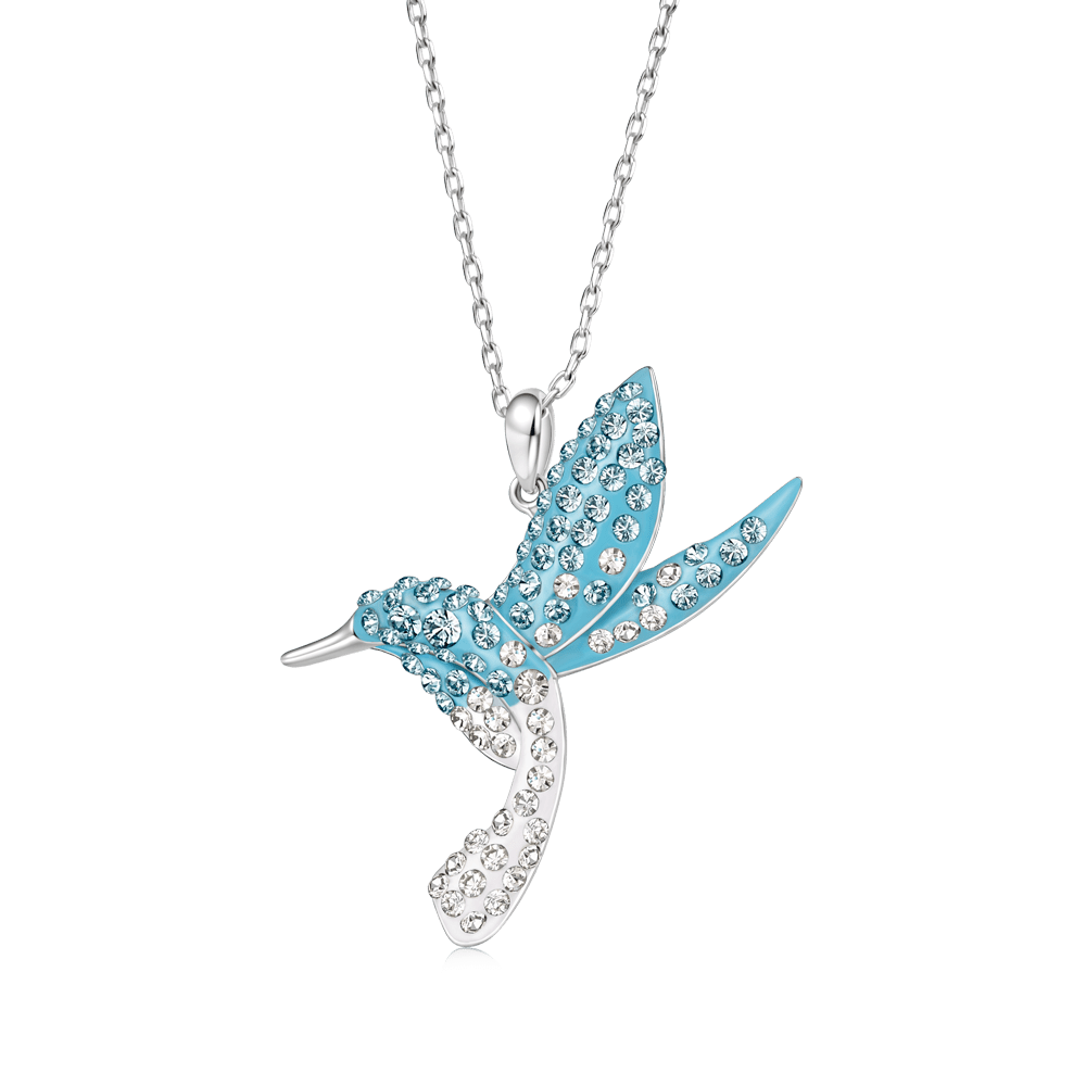Gnoce Sparkling Hummingbird Pavé Pendant Necklace_1