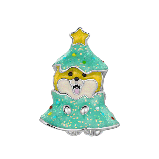 Gnoce Christmas Tree Corgi Glow-in-the-Dark Charm_1