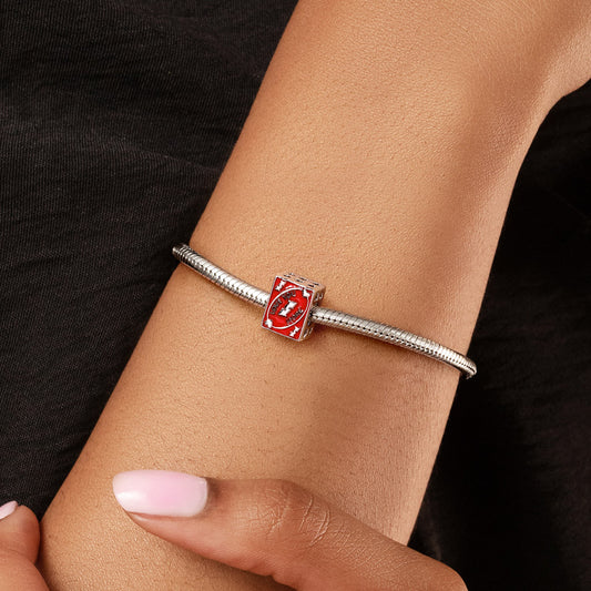 Gnoce "Love You More" Card Charm Platinum-plated Silver Blend_2