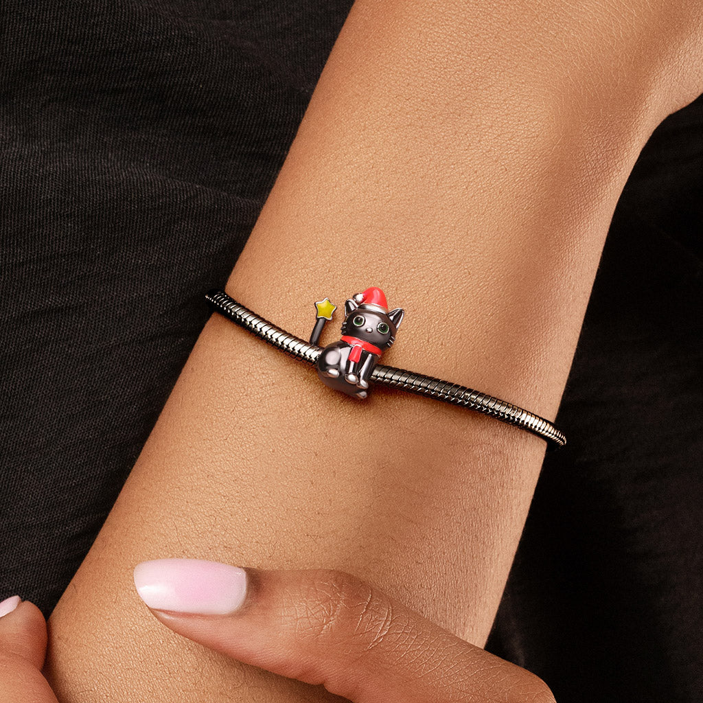 Gnoce Christmas Black Cat Glow-in-the-Dark Charm_3