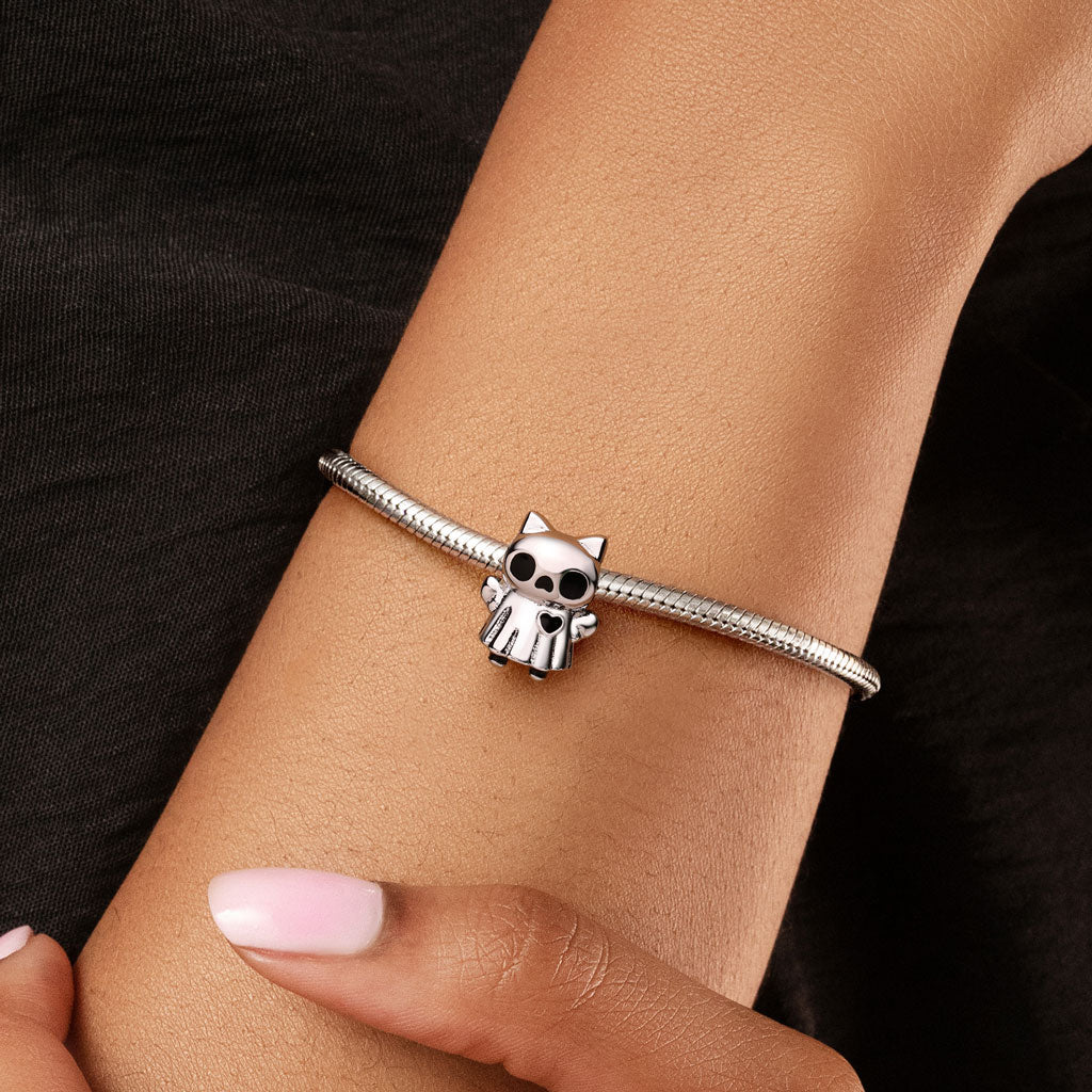 Gnoce Engravable Ghost Cat Charm_2