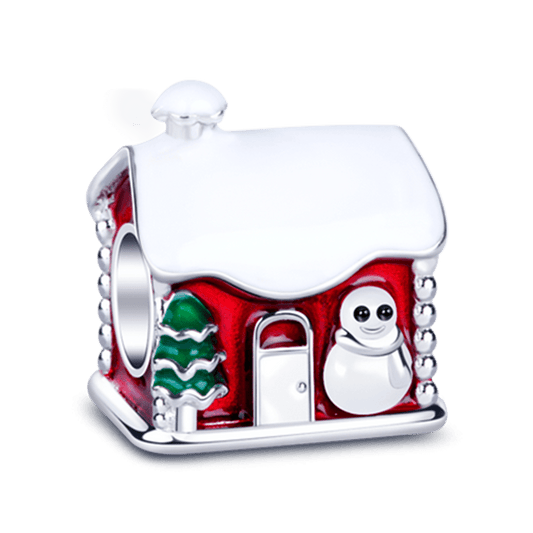 Gnoce "Nothing is Better Than Your Sweet Lovely Home"Christmas Warm House 925 Sterling Silver Charm Bead_1