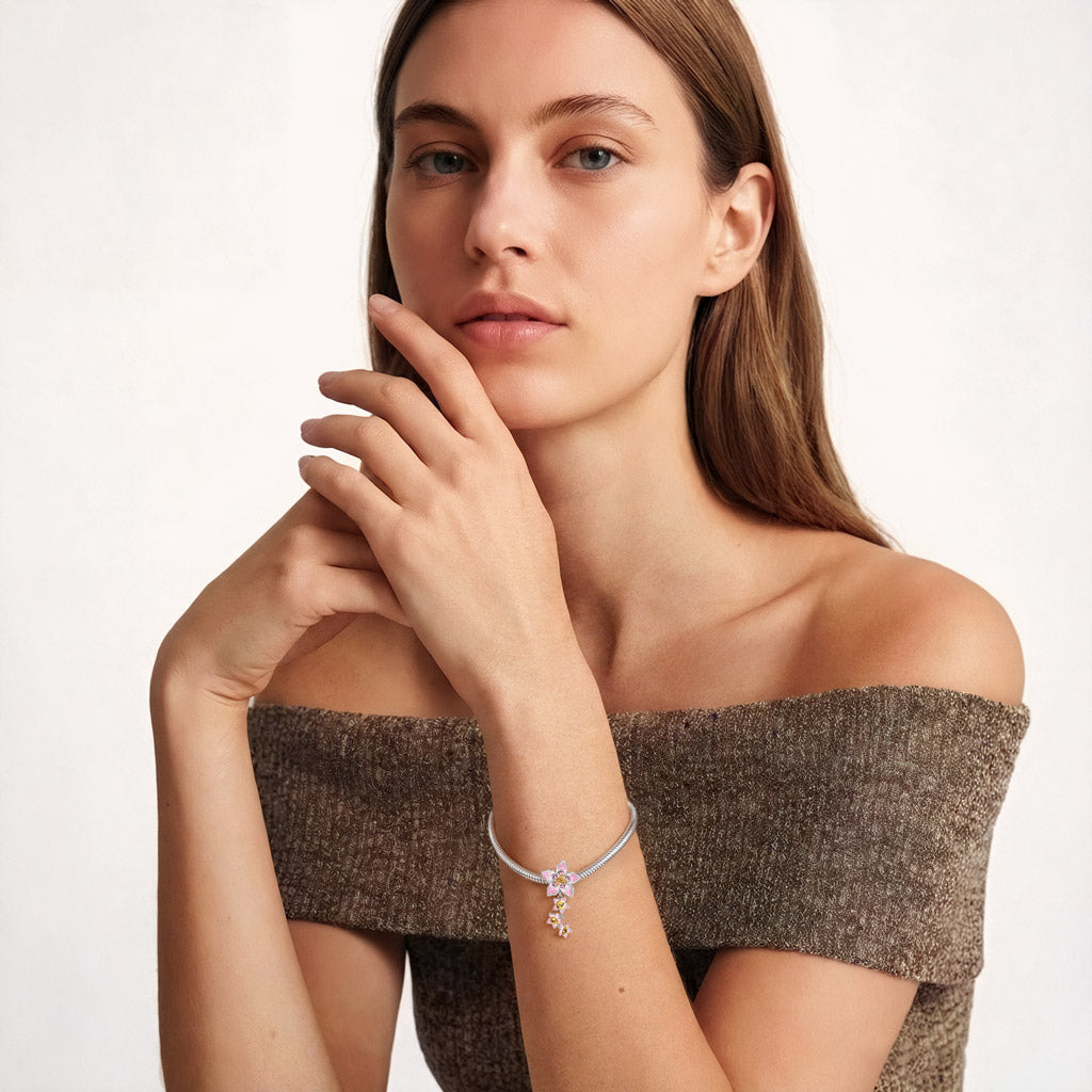 Gnoce Personalized Flower Mom with Babies Charm_5