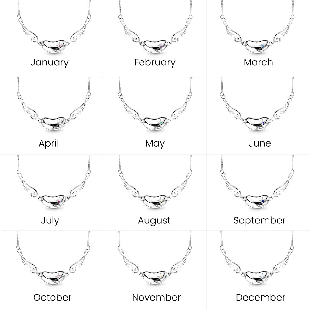 Gnoce Elegant Custom Birthstone Lucky Bean Necklace_5