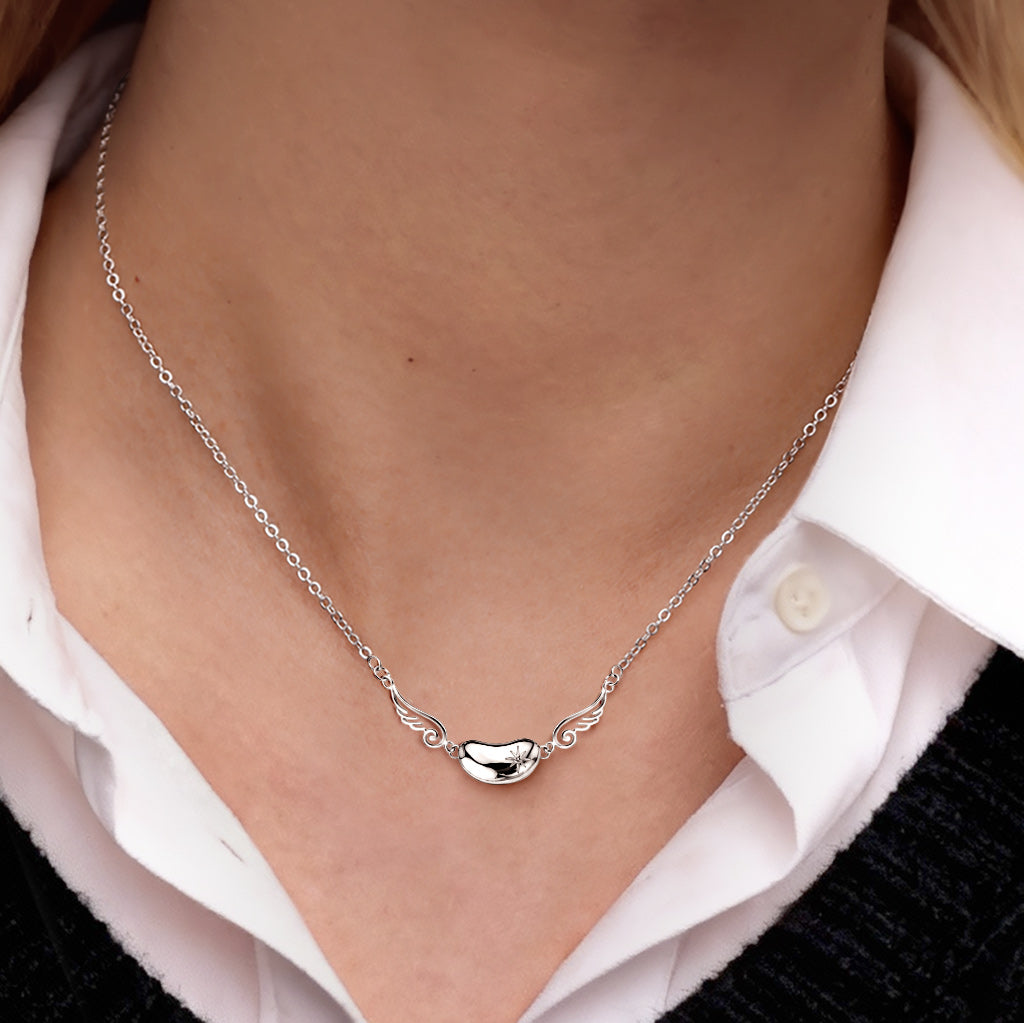 Gnoce Elegant Custom Birthstone Lucky Bean Necklace_2