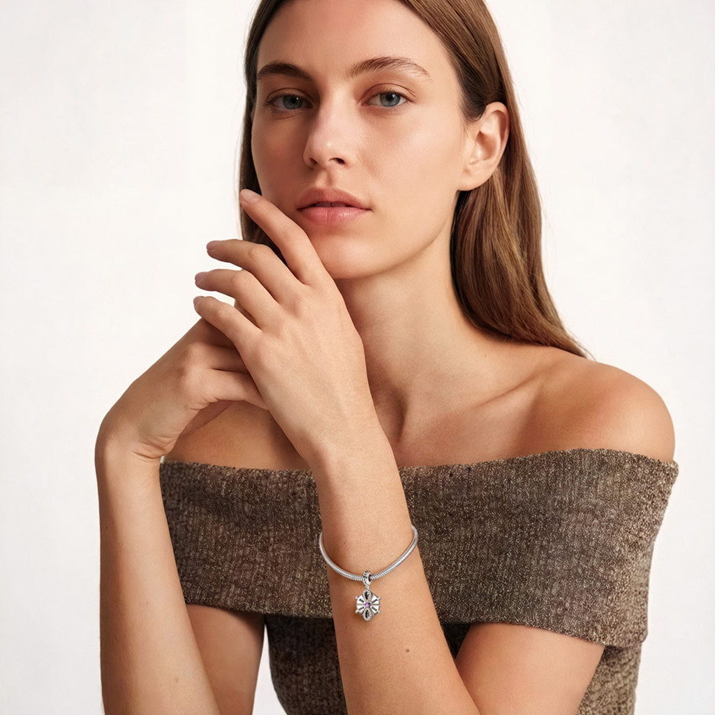 Gnoce Lucky Wheel Birthstone Pendant Dangle Charm_5