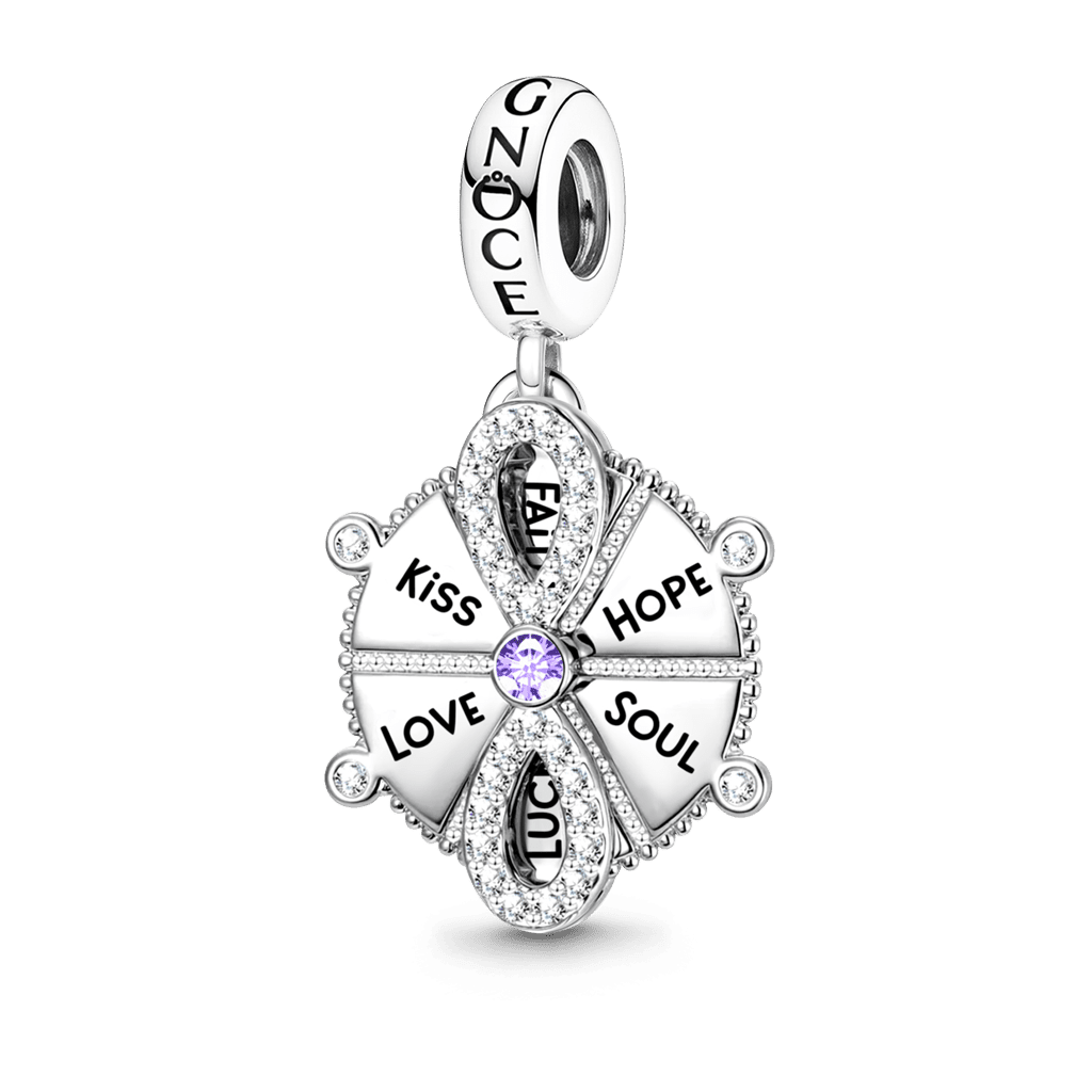 Gnoce Lucky Wheel Birthstone Pendant Dangle Charm_2