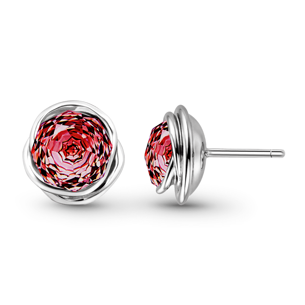Gnoce Valentine's Day Rose Flower Stud Earrings_4