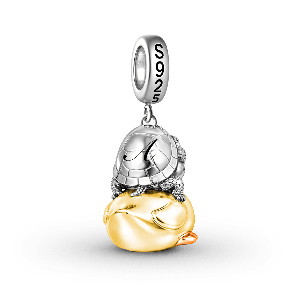Gnoce Duck & Turtle Engravable Pendant Dangle Charm_5