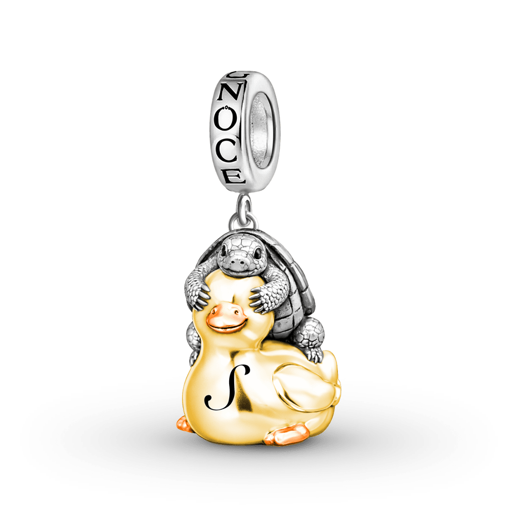 Gnoce Duck & Turtle Engravable Pendant Dangle Charm_1