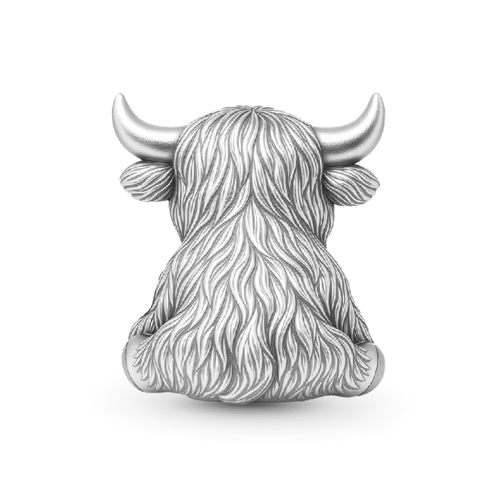 Gnoce Highland Cow Embraces Four Babies Charm Platinum-plated Silver Blend_6