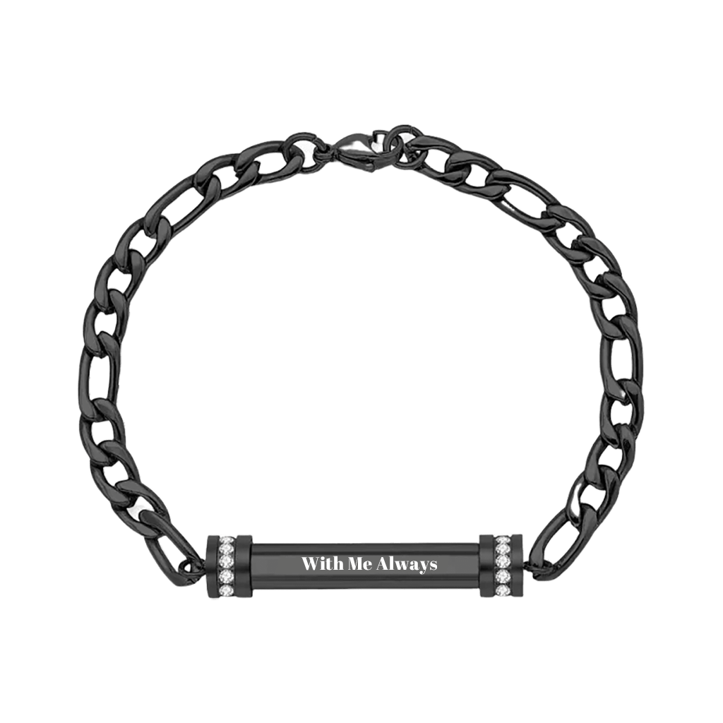 Gnoce Custom Engraved Figaro Chain Bracelet_3