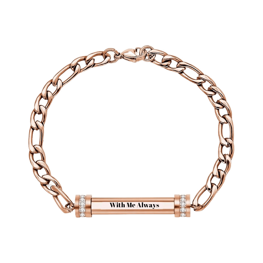 Gnoce Custom Engraved Figaro Chain Bracelet_5