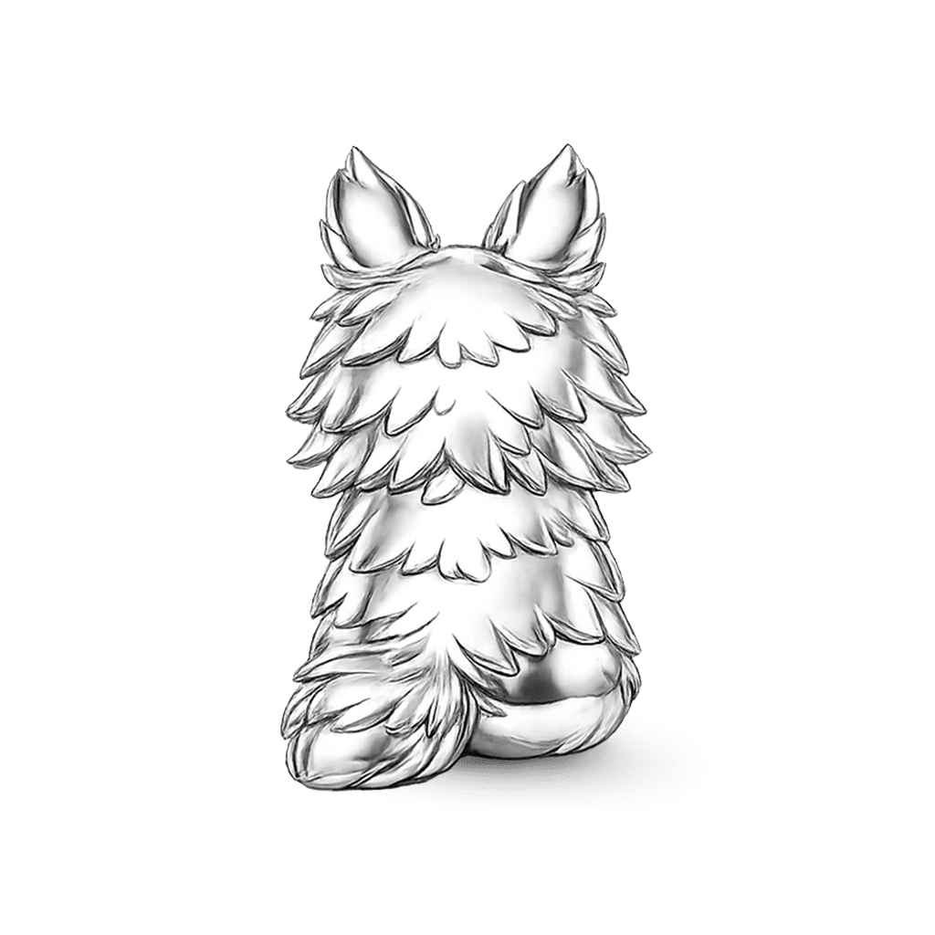 Gnoce Maine Coon Cat Charm Platinum-plated Silver Blend_6