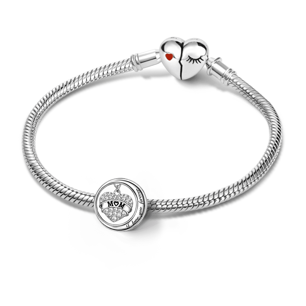Gnoce Mother's Day Mom Moon Personalized Photo Charm Platinum-plated Silver Blend_3