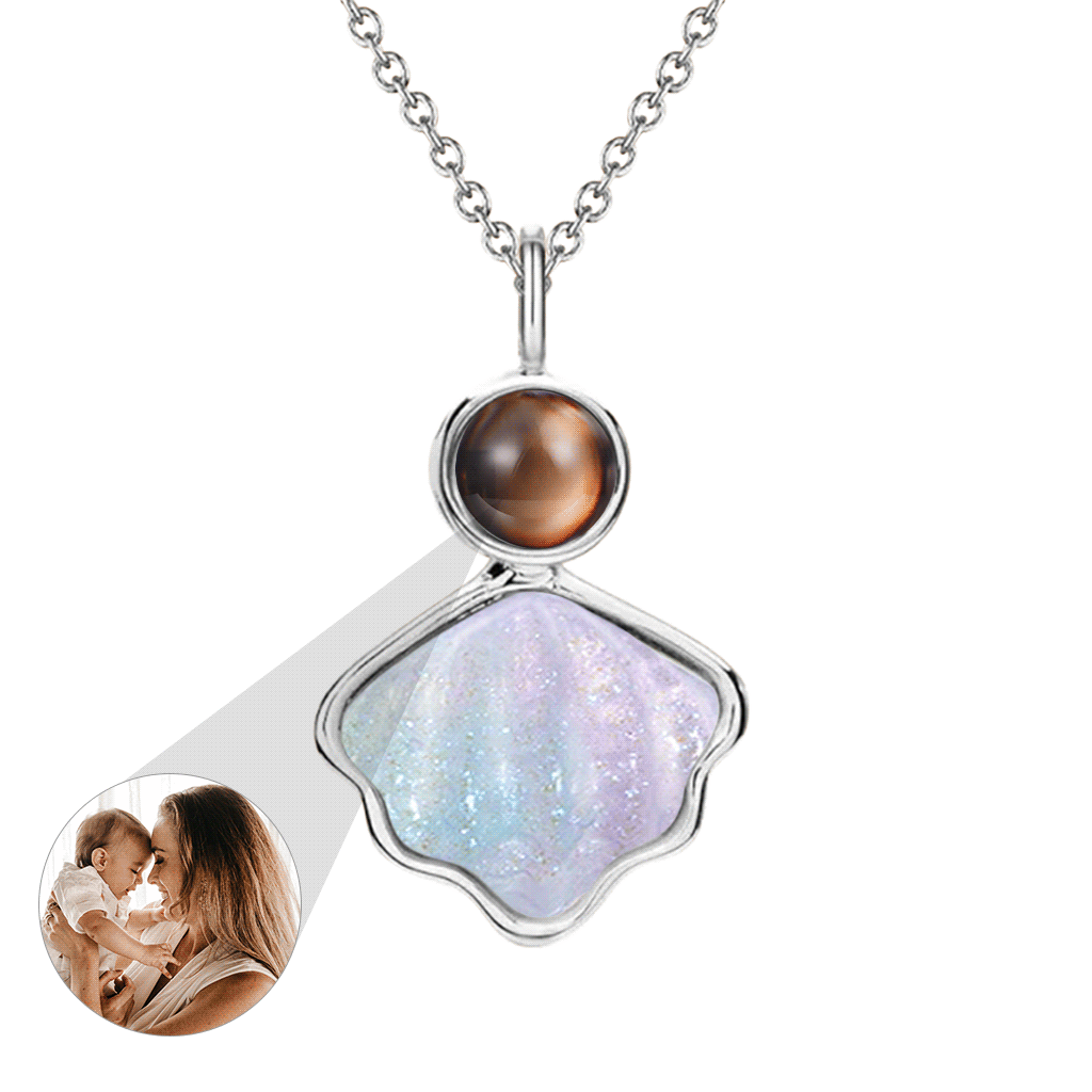 Gnoce Personalized Shell Necklace with Photo Pearl_1