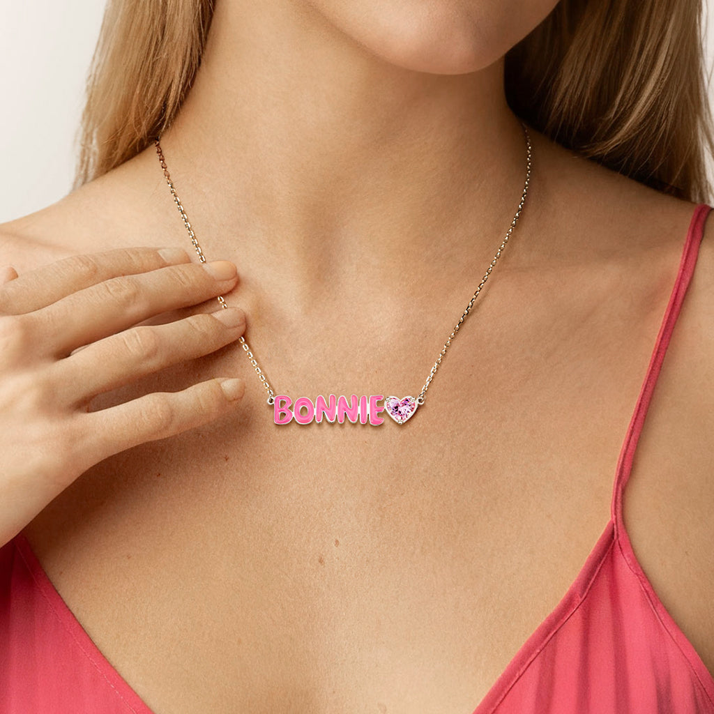 Gnoce Custom Colorful Bubble Name Necklace_2