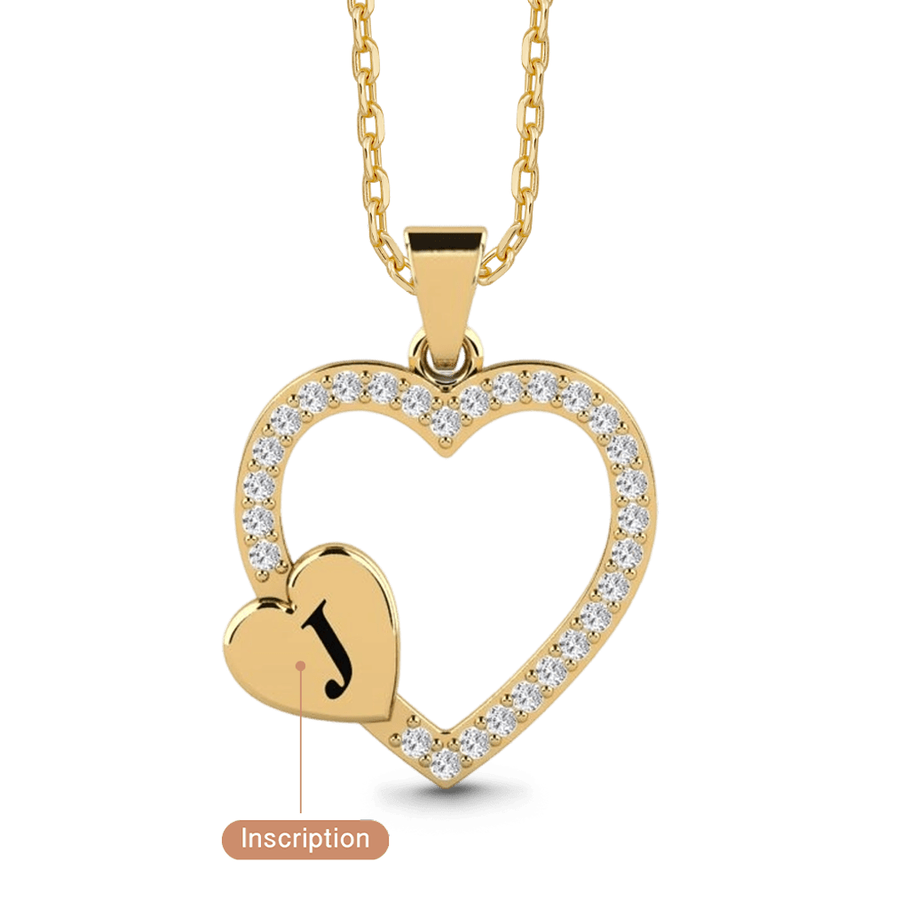 Gnoce Custom Initial Heart Necklace with Birthstone_3