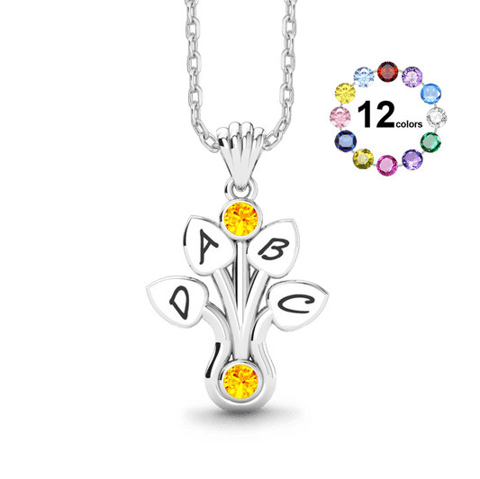 Gnoce Personalized Multi-letter Family Flower Necklace for Women_1