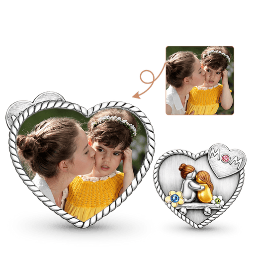 Gnoce Mother's Day Mom Hugging Personalized Photo Charm_1