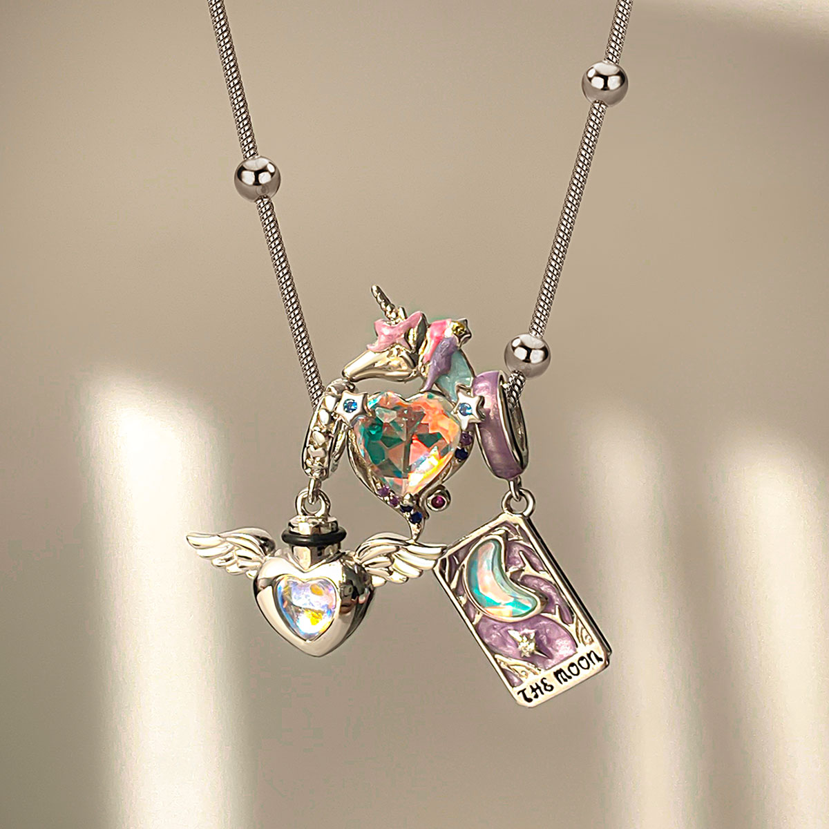 Gnoce Pet Cremation Urn and Purple Moon Tarot Pendant Necklace Set_3