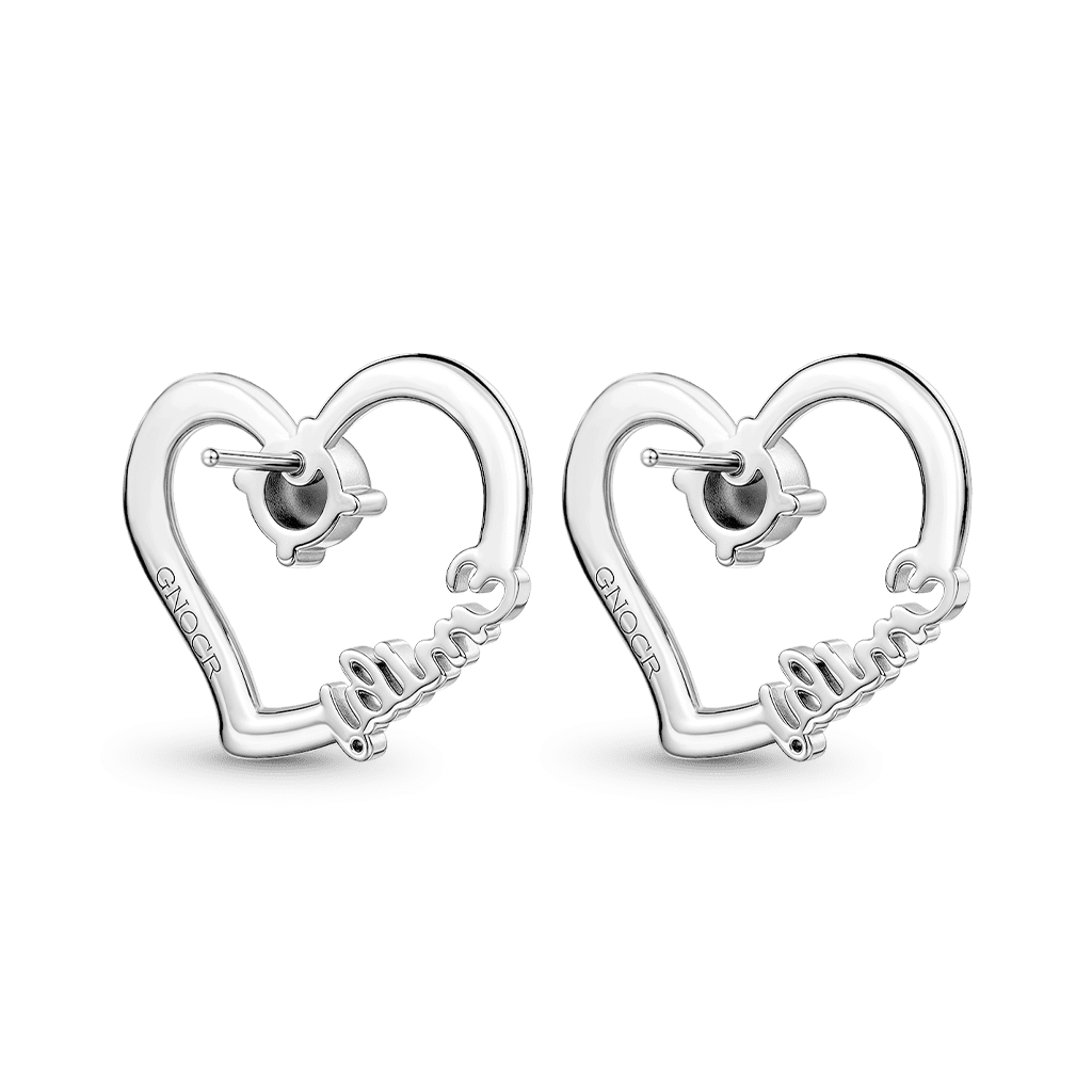 Gnoce Personalized Heart Name Earrings with Custom Birthstone_4