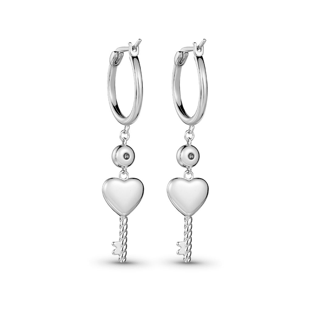 Gnoce Personalized Heart Key Hoop Earrings_4