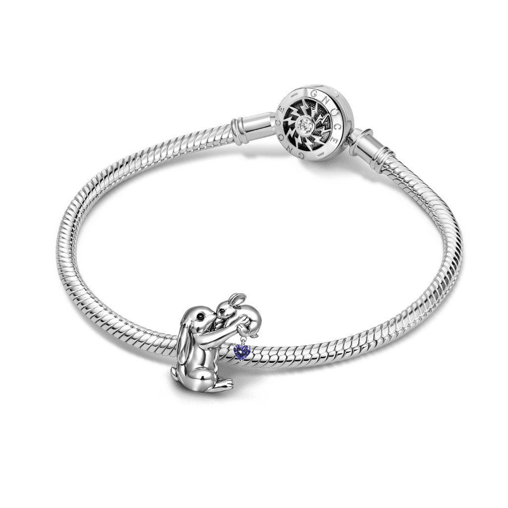 Gnoce Rabbit Mother & Baby Birthstone Charm_3