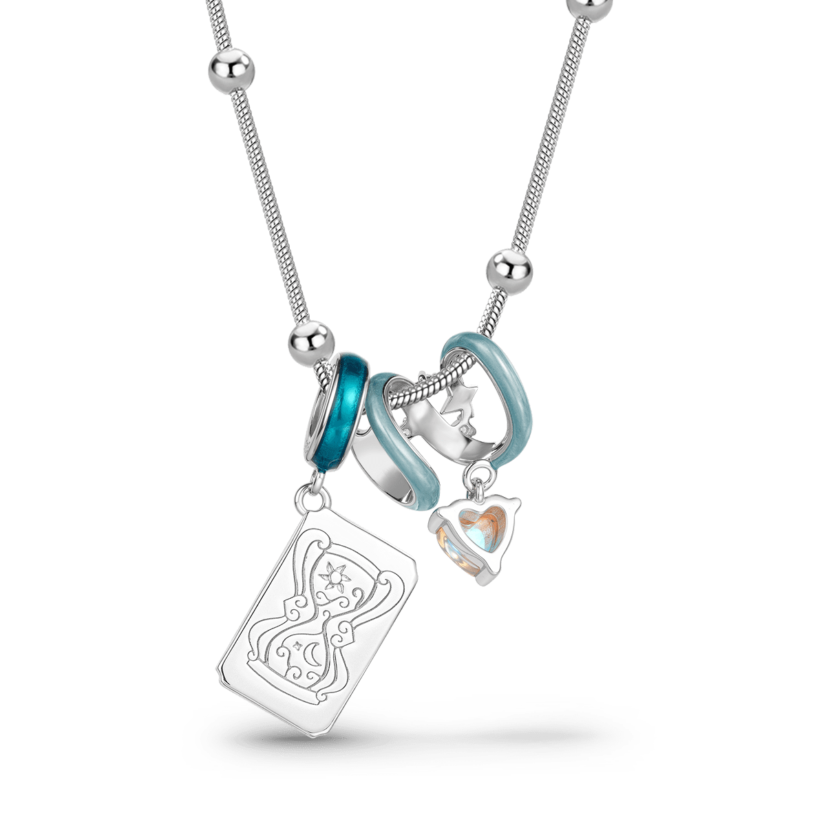 Gnoce Starry Night Heart and the Chalice Tarot Pendant Necklace Set_6