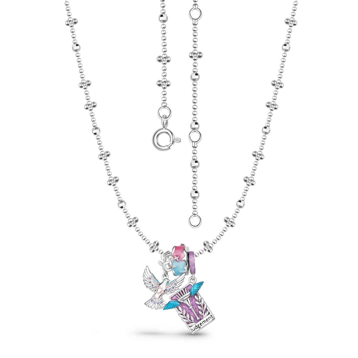 Gnoce Peace Dove and Judgement Tarot Pendant Necklace Set_5