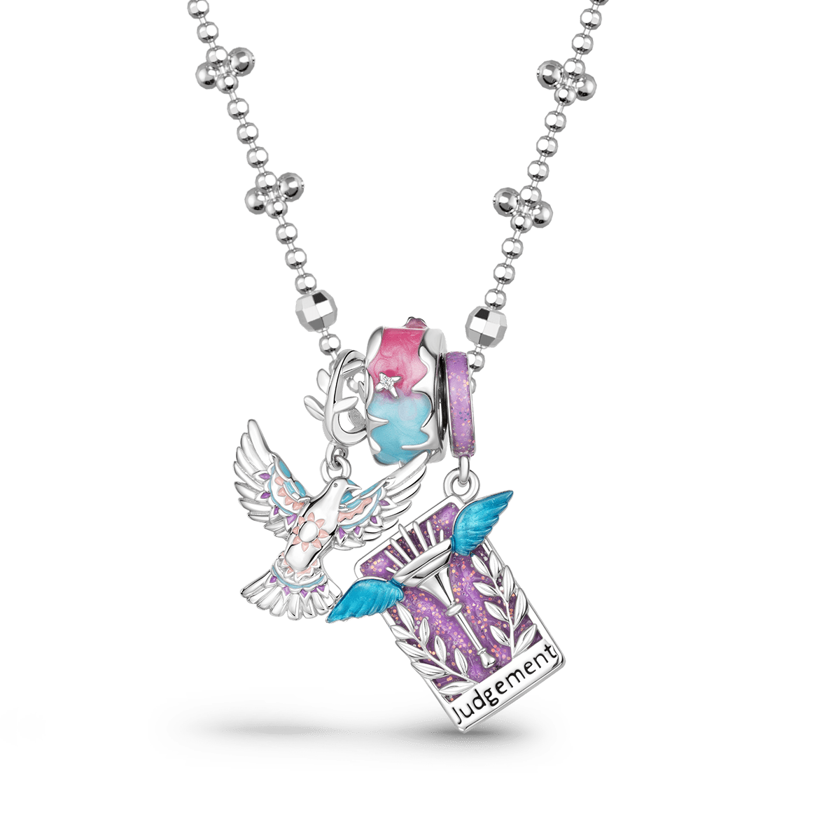 Gnoce Peace Dove and Judgement Tarot Pendant Necklace Set_1