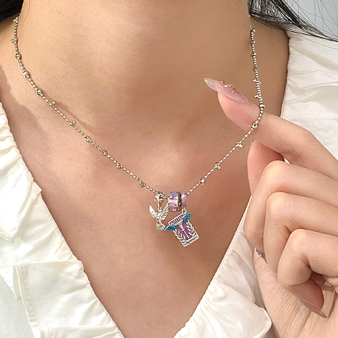 Gnoce Peace Dove and Judgement Tarot Pendant Necklace Set_4