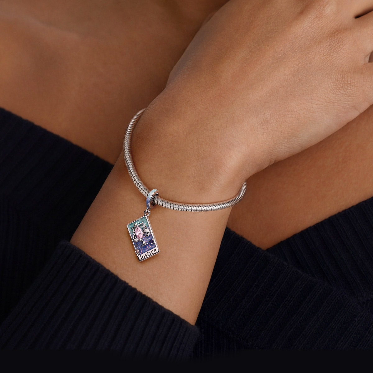 Gnoce Justice Tarot Glow-in-the-Dark Pendant Dangle Charm_3