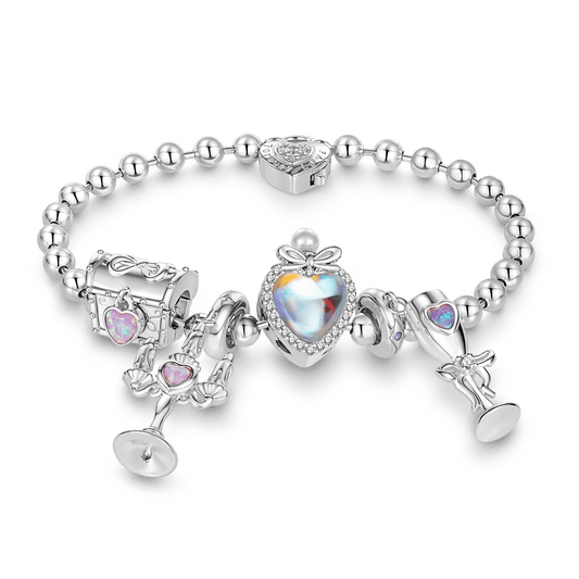 Gnoce Vintage Goblet and Perfume Bottle Heart Charm Bracelet Set_1