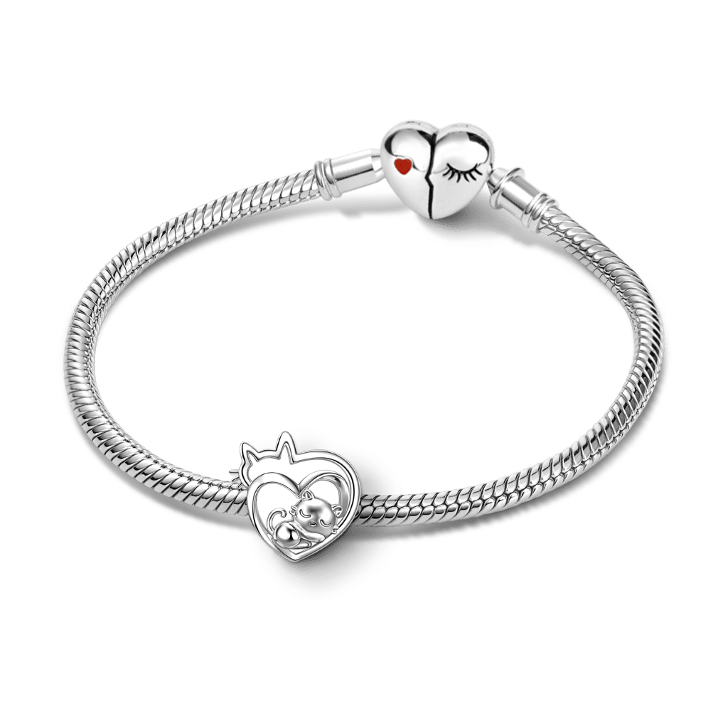 Gnoce Cat Mother & Baby Engravable Charm_3