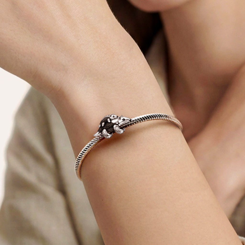 Gnoce Anteater Carrying Baby Charm Platinum-plated Silver Blend_2