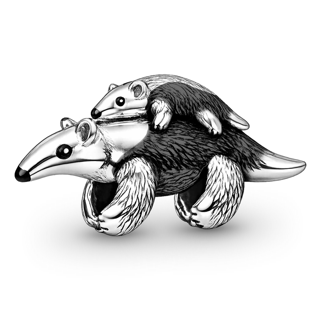 Gnoce Anteater Carrying Baby Charm Platinum-plated Silver Blend_5