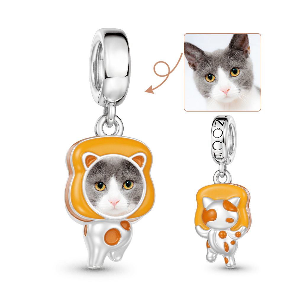 Gnoce Cat Personalized Loving Pet Photo Pendant Dangle Charm_1