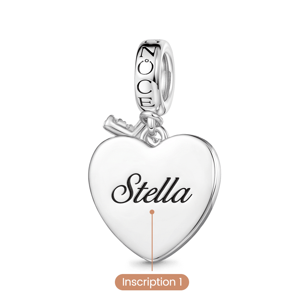 Gnoce Cross & Heart Engravable Charm Platinum-plated Silver Blend_6