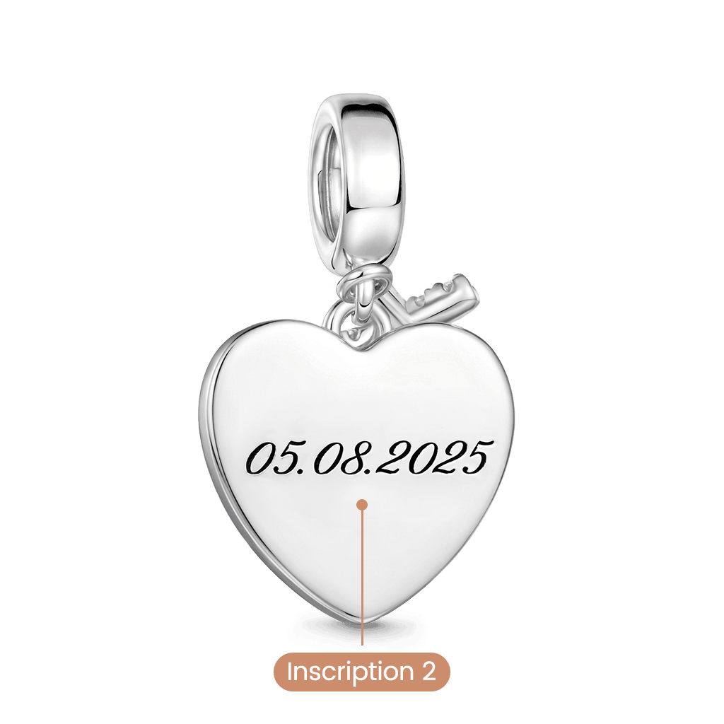 Gnoce Cross & Heart Engravable Charm Platinum-plated Silver Blend_7