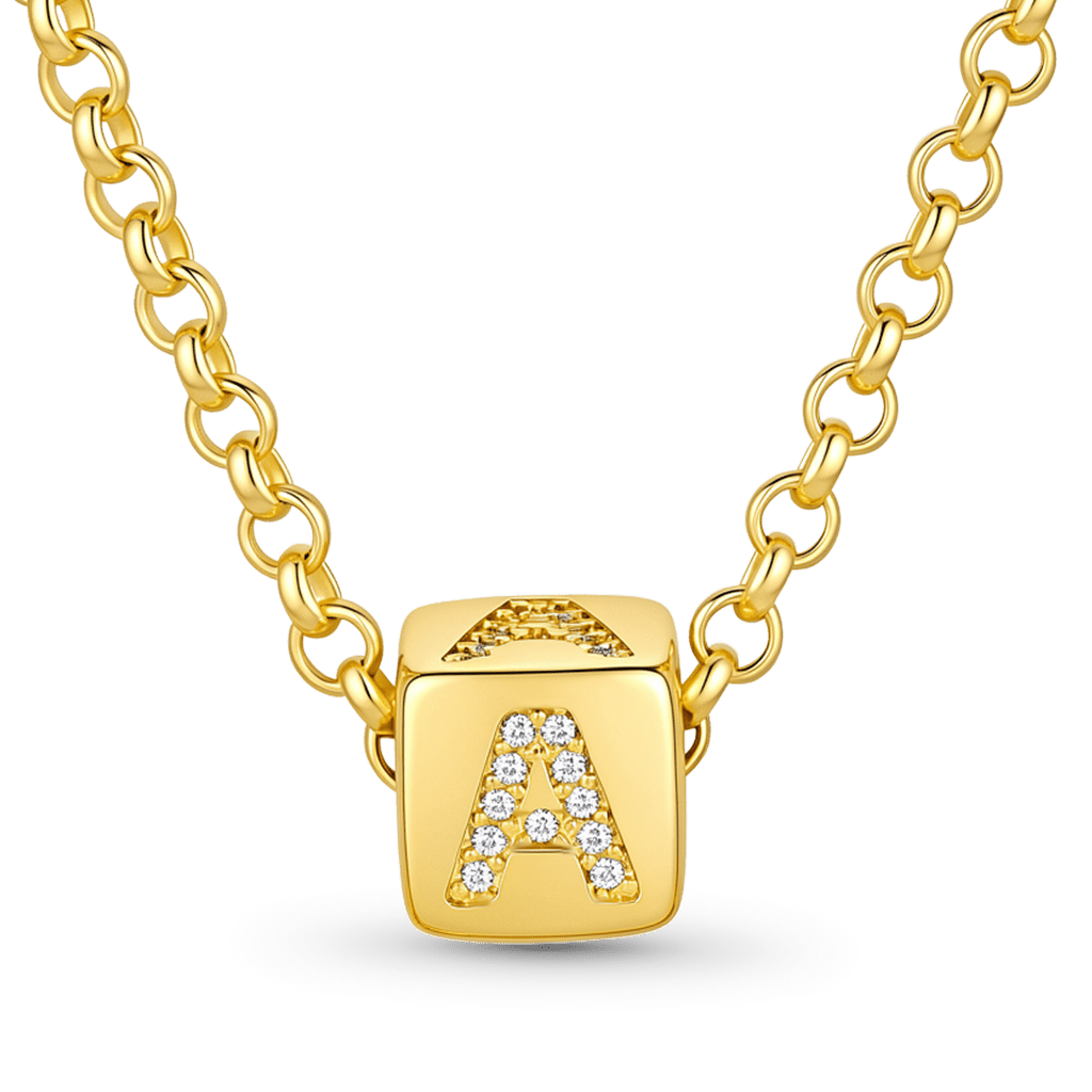 Gnoce Simple Initial Square Necklace_1