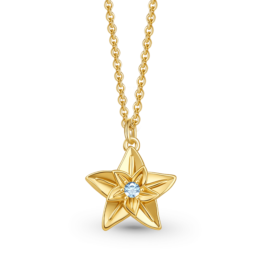 Gnoce Customized Stereoscopic Birthday Flower Necklace_5
