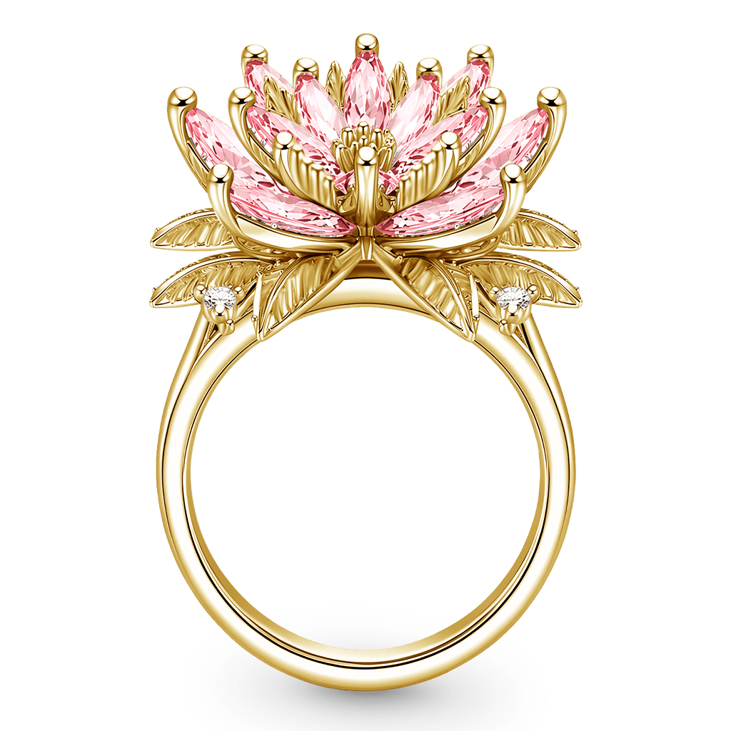Gnoce Pink Lotus Pear-Cut Ring_4