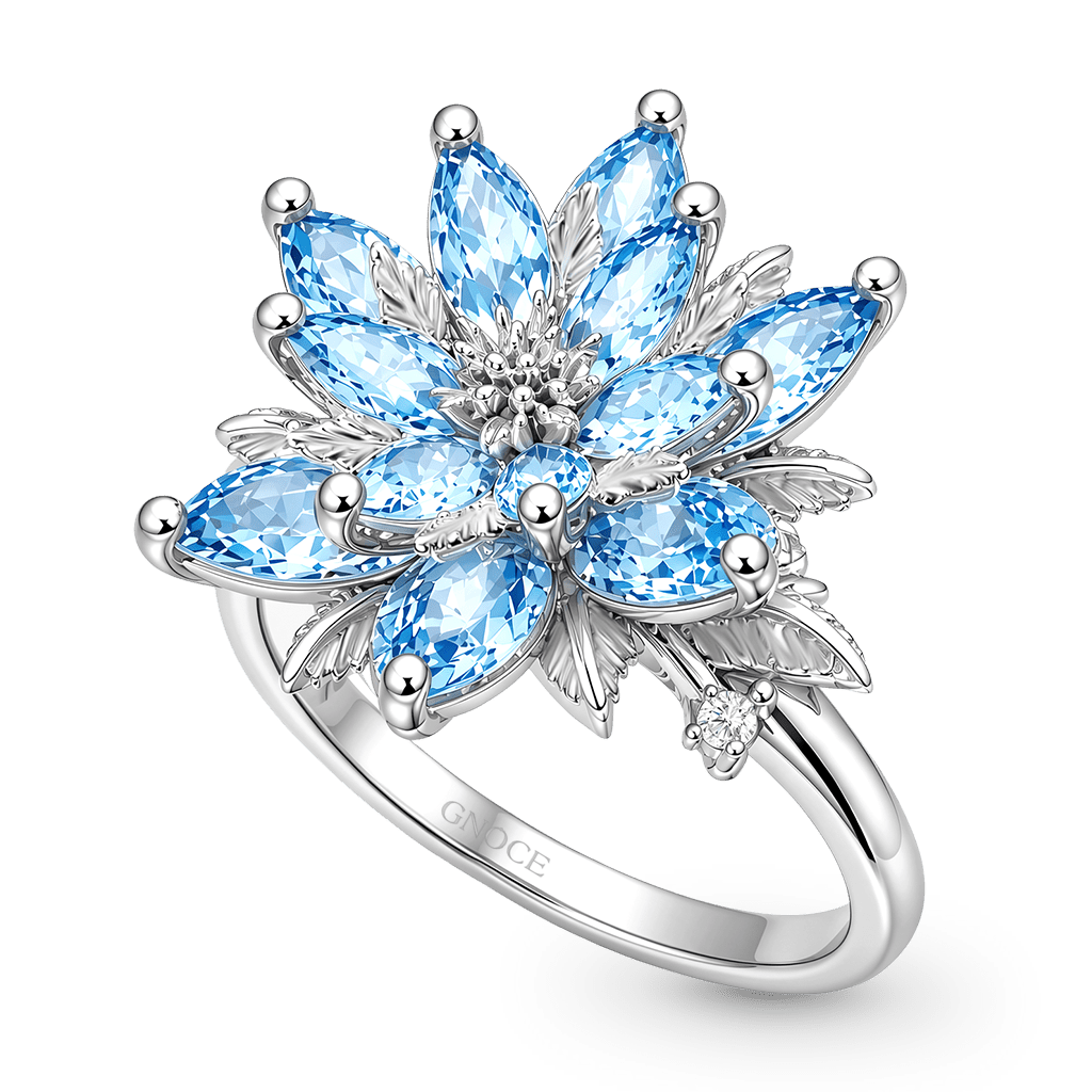 Gnoce Blue Lotus Pear-Cut Ring_3