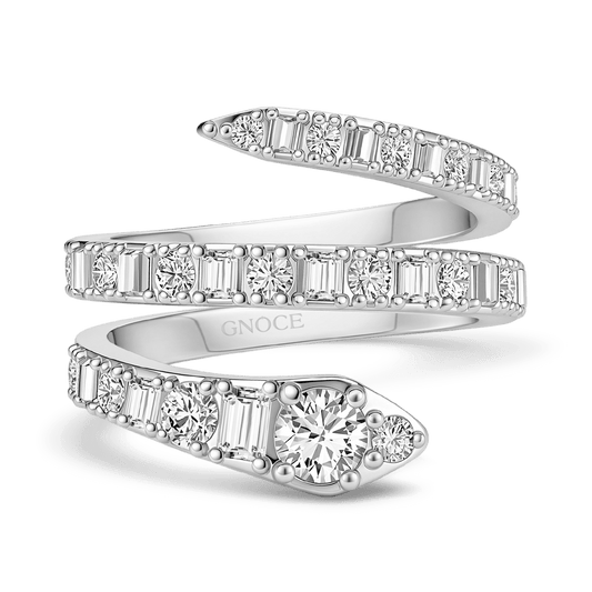 Gnoce Coiled Snake Wrap Ring Platinum-plated Silver Blend_1