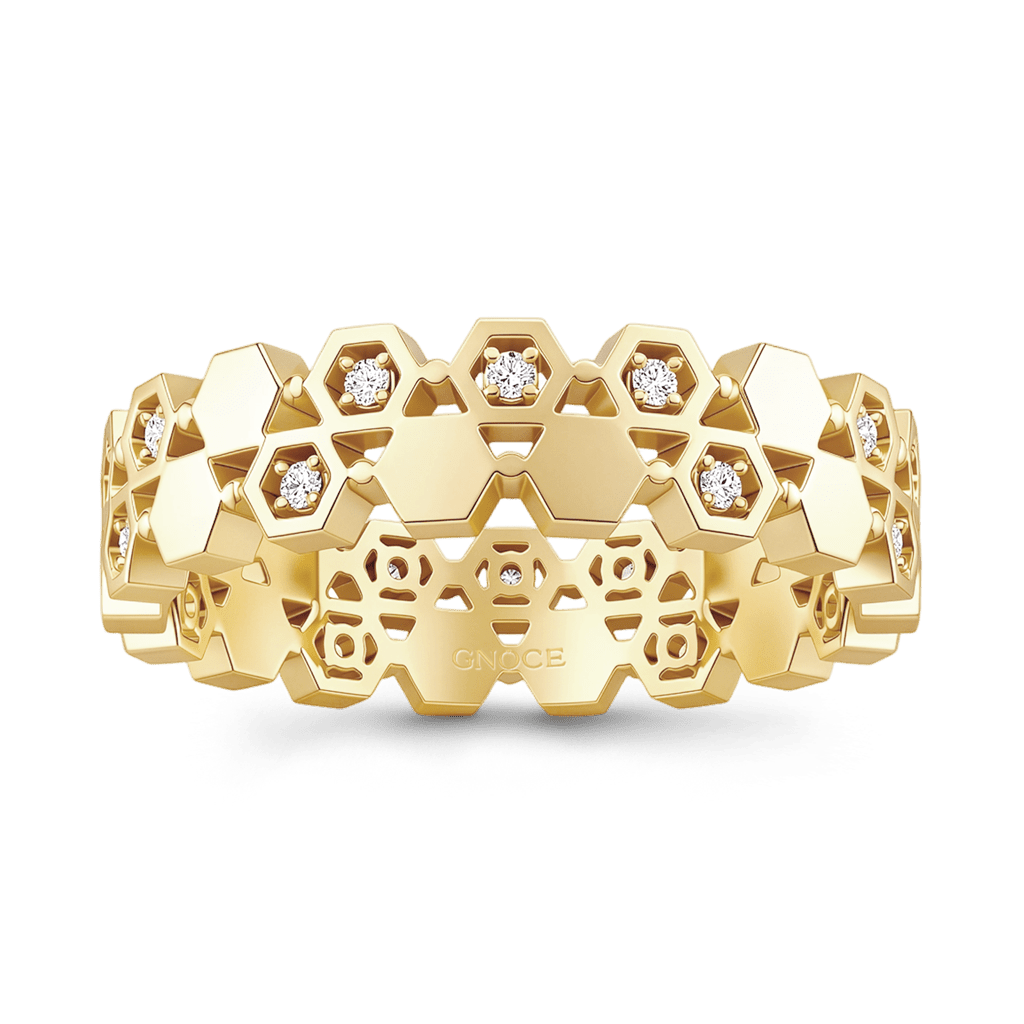 Gnoce Honeycomb Hexagon Filigree Ring_1