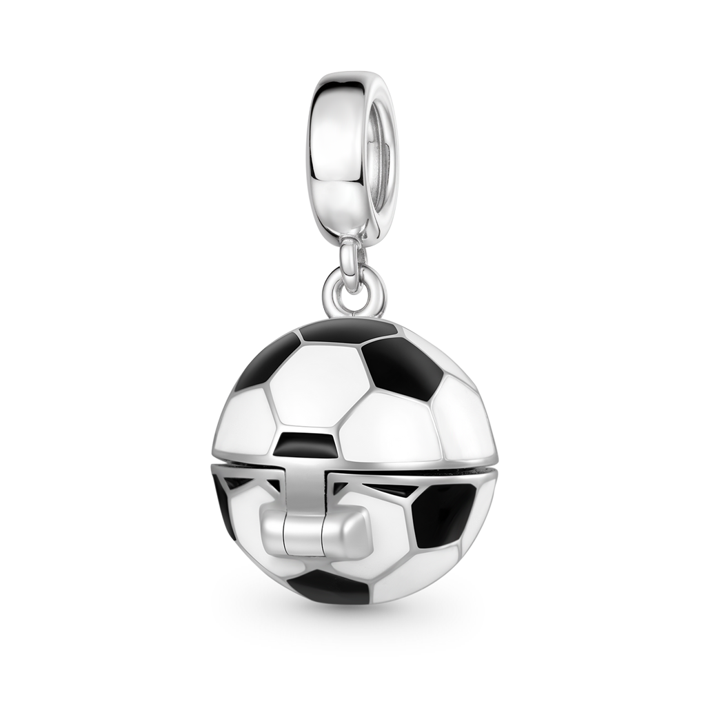 Gnoce Soccer Photo Charm Platinum-plated Silver Blend_2