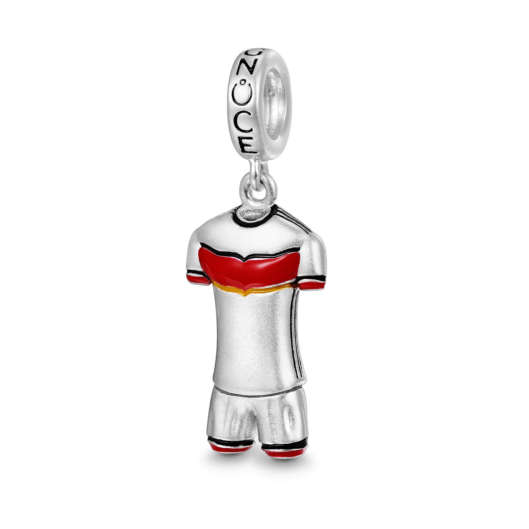 Gnoce German Style Soccer Jerseys Charm Platinum-plated Silver Blend_1